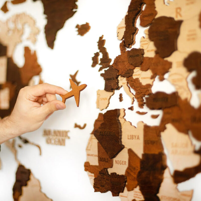 3D Wooden World Map – Multicolour - Image 6