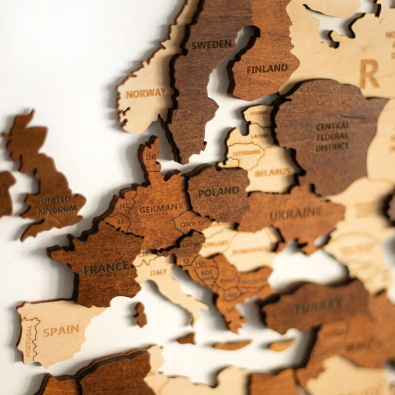 3D Wooden World Map – Multicolour - Image 2