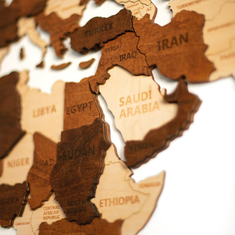 3D Wooden World Map – Multicolour - Image 5