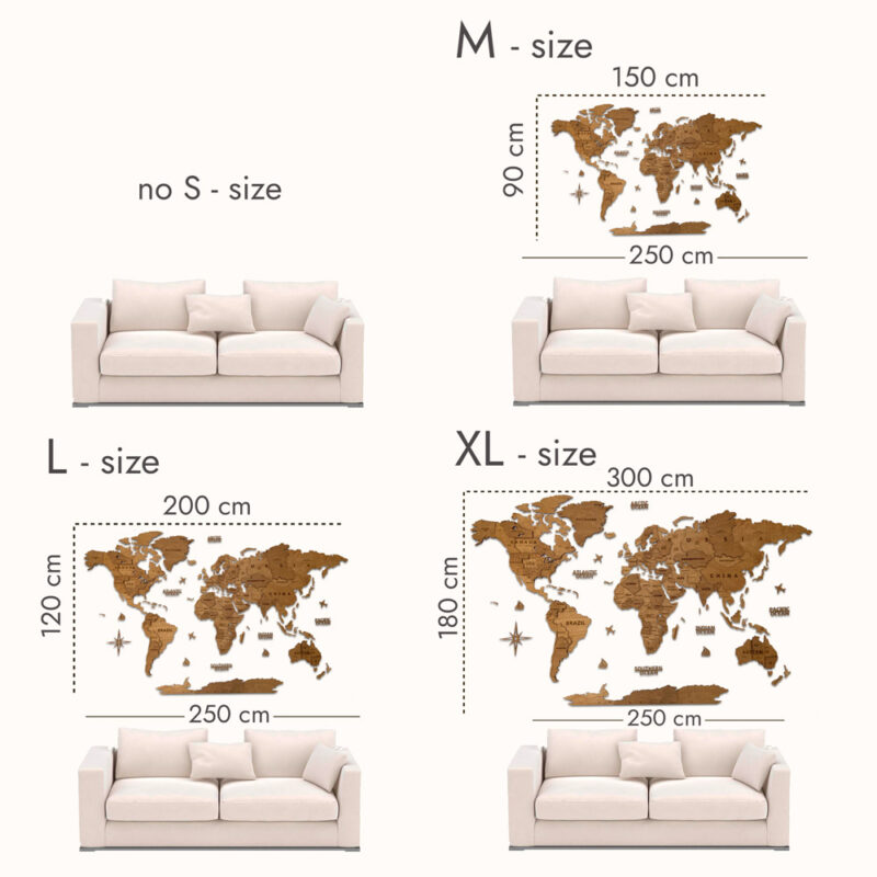 3D Wooden World Map Wall Decoration- Oak - Image 6