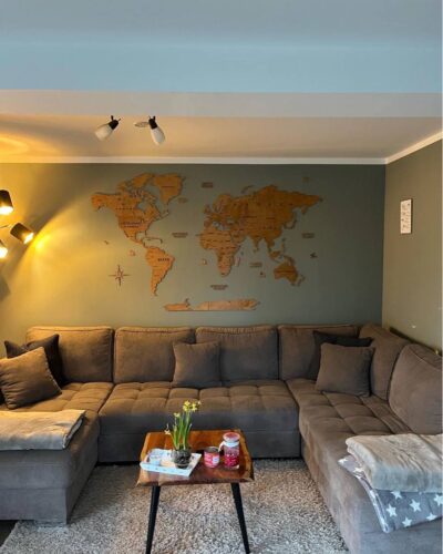 Wooden World Map Wall Decoration - Oak photo review