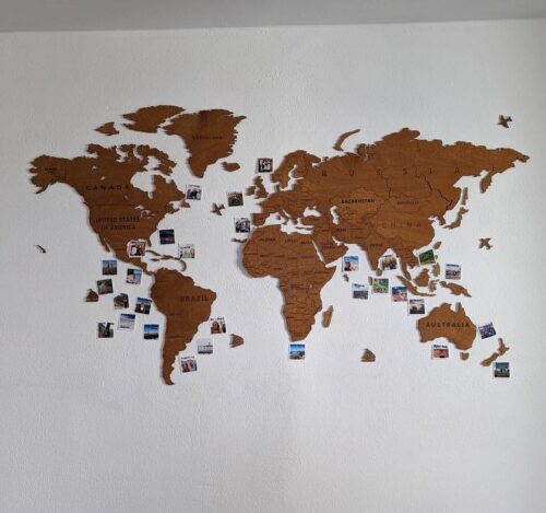 Wooden World Map Wall Decoration - Oak photo review