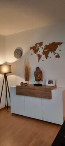 Wooden World Map Wall Decoration - Oak photo review