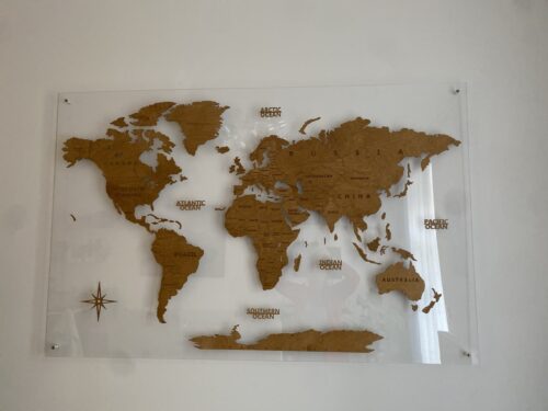 Wooden World Map Wall Decoration - Oak photo review