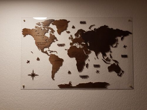 Wooden World Map Wall Decoration – Walnut photo review