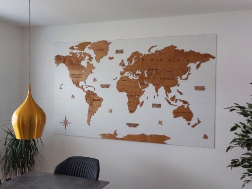 Wooden World Map Wall Decoration - Oak photo review