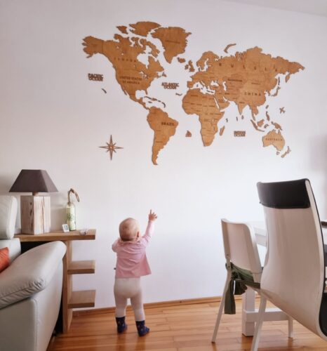 Wooden World Map Wall Decoration - Oak photo review