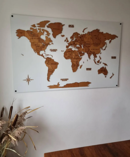 3D Wooden World Map Wall Decoration- Oak photo review