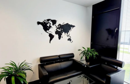 Wooden World Map – “Blank Black” without country names photo review