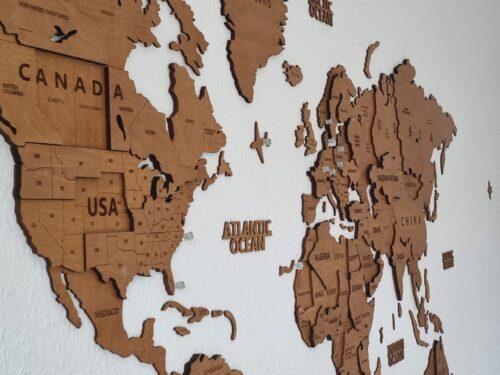 3D Wooden World Map Wall Decoration- Oak photo review