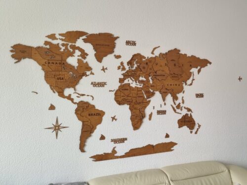 3D Wooden World Map Wall Decoration- Oak photo review