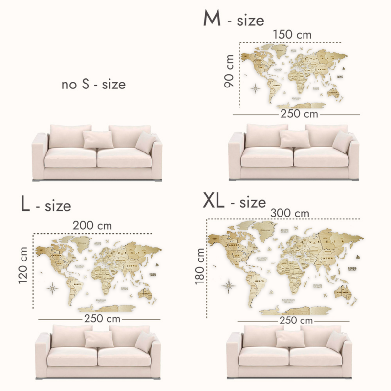 3D Wooden World Map Wall Decoration - Natural Wood - Image 4