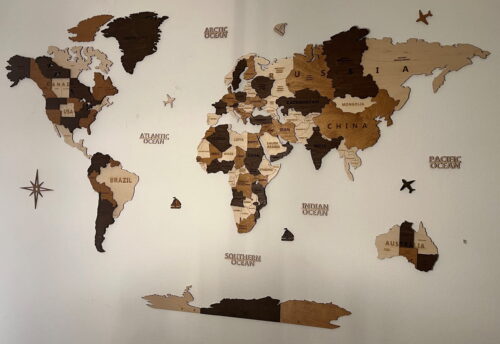 3D Wooden World Map – Multicolour photo review