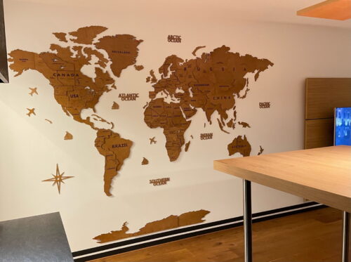 3D Wooden World Map Wall Decoration- Oak photo review