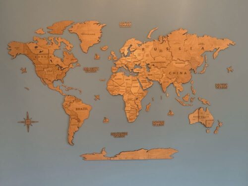 3D Wooden World Map Wall Decoration- Oak photo review