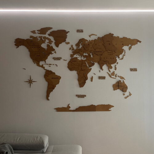 3D Wooden World Map Wall Decoration- Oak photo review