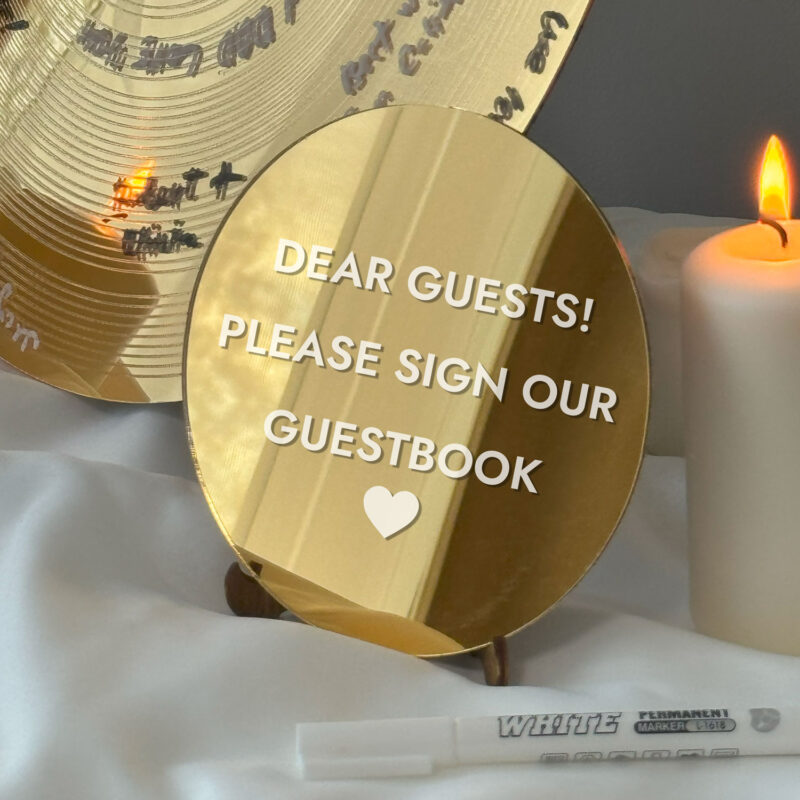 Wedding Guest Book Alternative - Gold Vinyl Record - Image 4