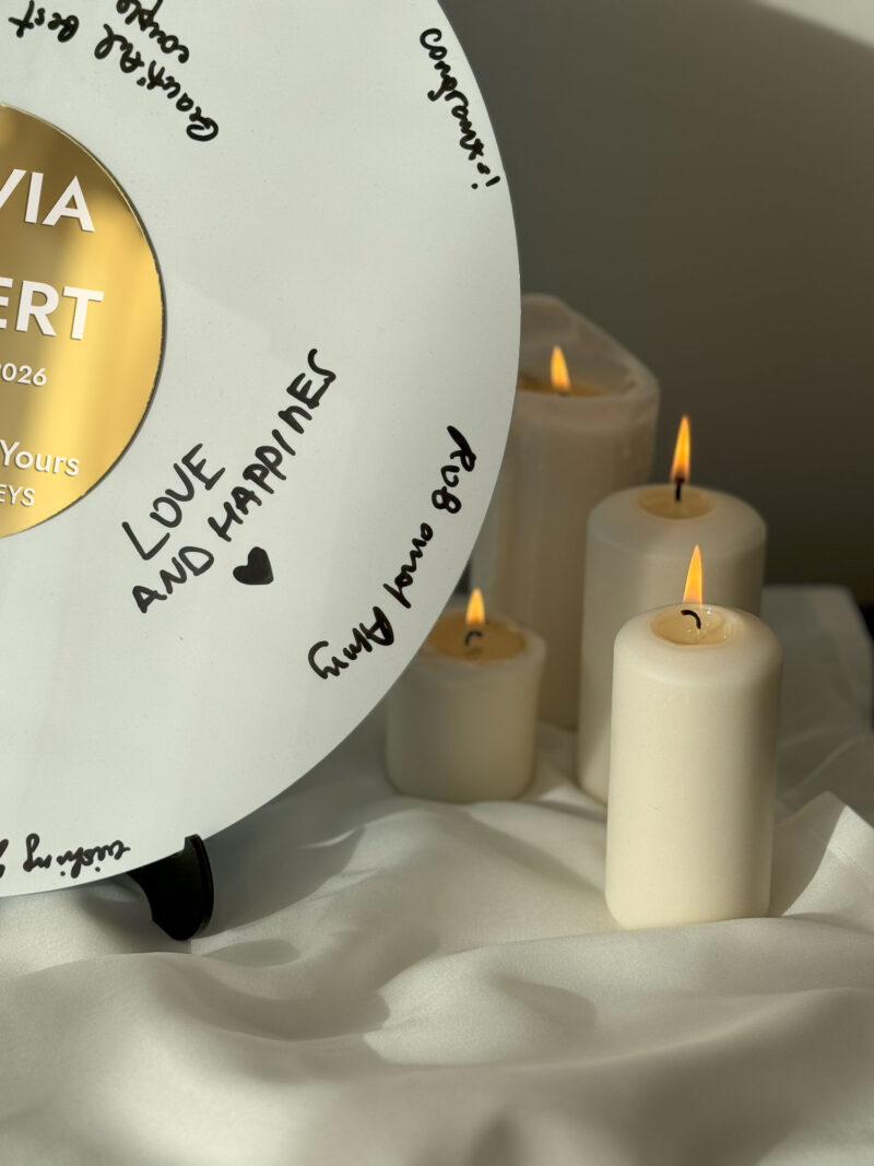 Wedding Guest Book Alternative - White Vinyl Record - Image 5