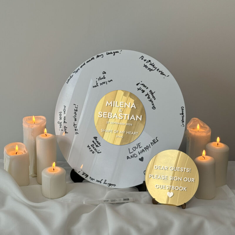 Wedding Guest Book Alternative - White Vinyl Record - Image 2