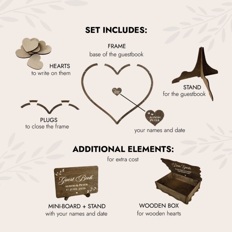 Wedding Guest Book Alternative - Heart - Image 3