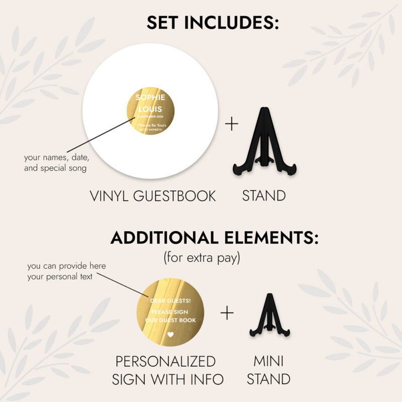 Wedding Guest Book Alternative - White Vinyl Record - Image 3