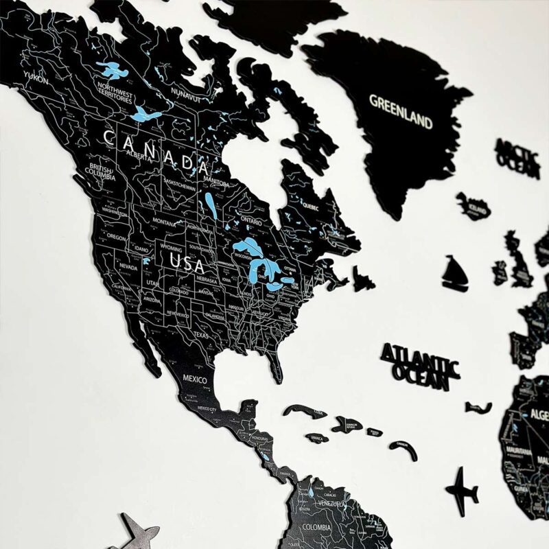 Wooden World Map UV-printed “Black” - Image 5
