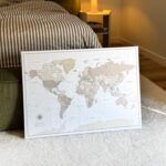 World Map with Pins - Beige Pastel - Image 2