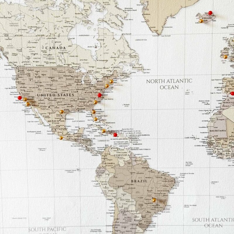 World Map with Pins - Beige Pastel - Image 6