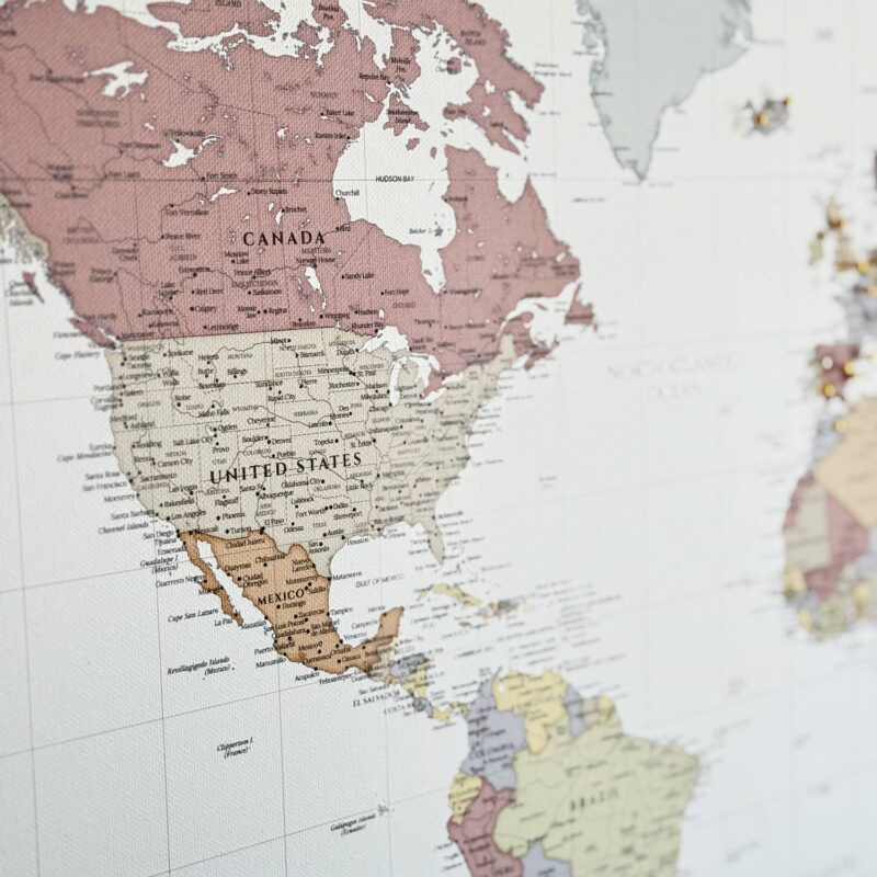 World Map with Pins - Pastel Colours - Image 6