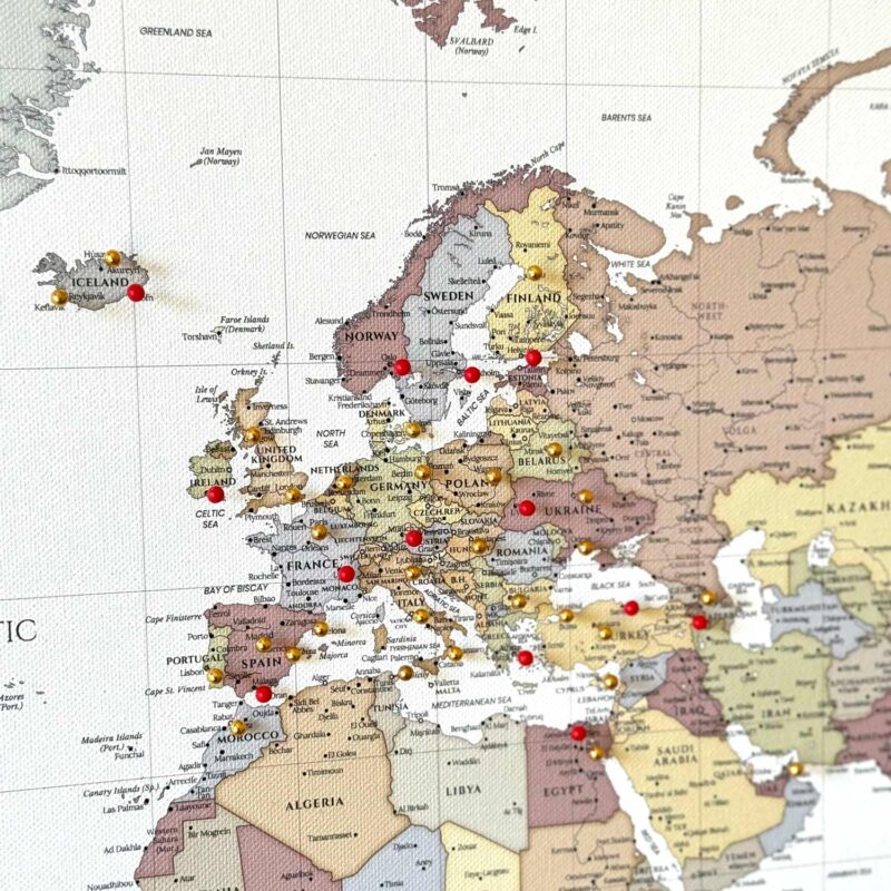 World Map with Pins - Pastel Colours - Image 3
