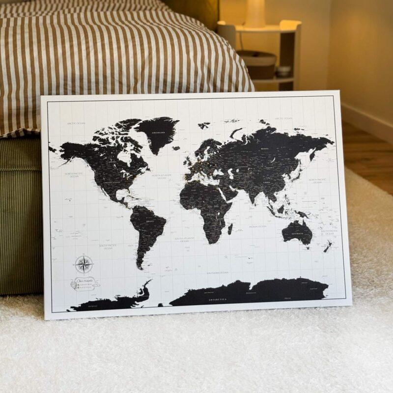 Push Pin World Map - Black Continents - Image 2