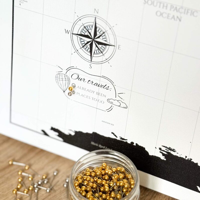 Push Pin World Map - Black Continents - Image 6