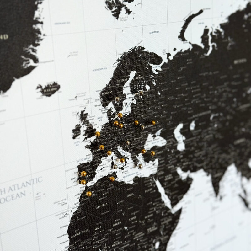 Push Pin World Map - Black Continents - Image 7