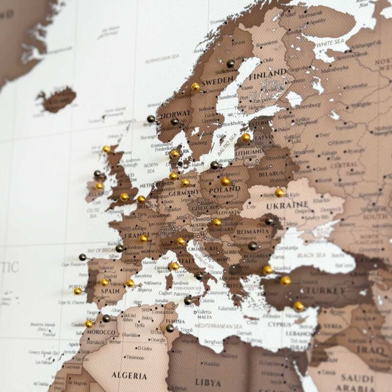 World Map with Pins - Dark Brown - Image 7