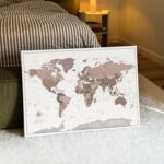 World Map with Pins - Dark Brown - Image 2