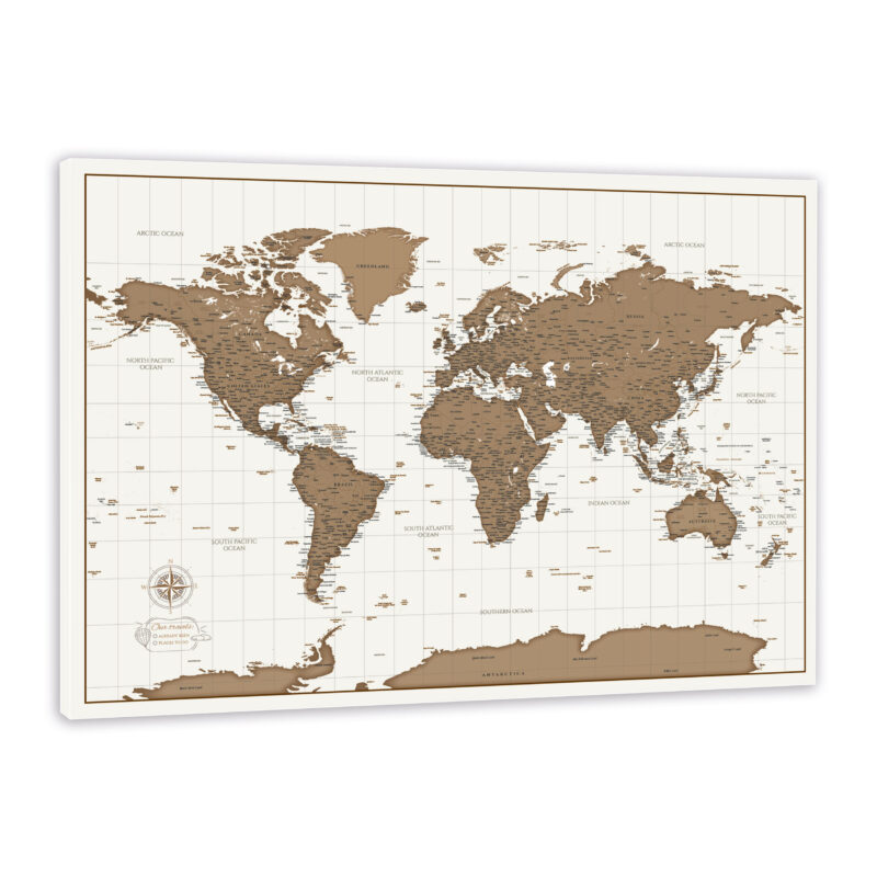 World Map with Pins - Vintage World Map with Pins - Vintage - Image 1