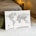 Push Pin World Map - Grey - Image 2