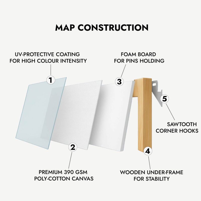 World Map with Pins - Beige Pastel - Image 4