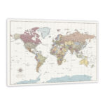 World Map with Pins - Pastel Colours