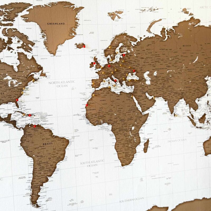 World Map with Pins - Vintage - Image 3
