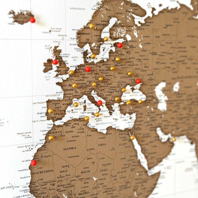 World Map with Pins - Vintage - Image 7