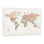 Travel Map with Pins - Yellow-Red