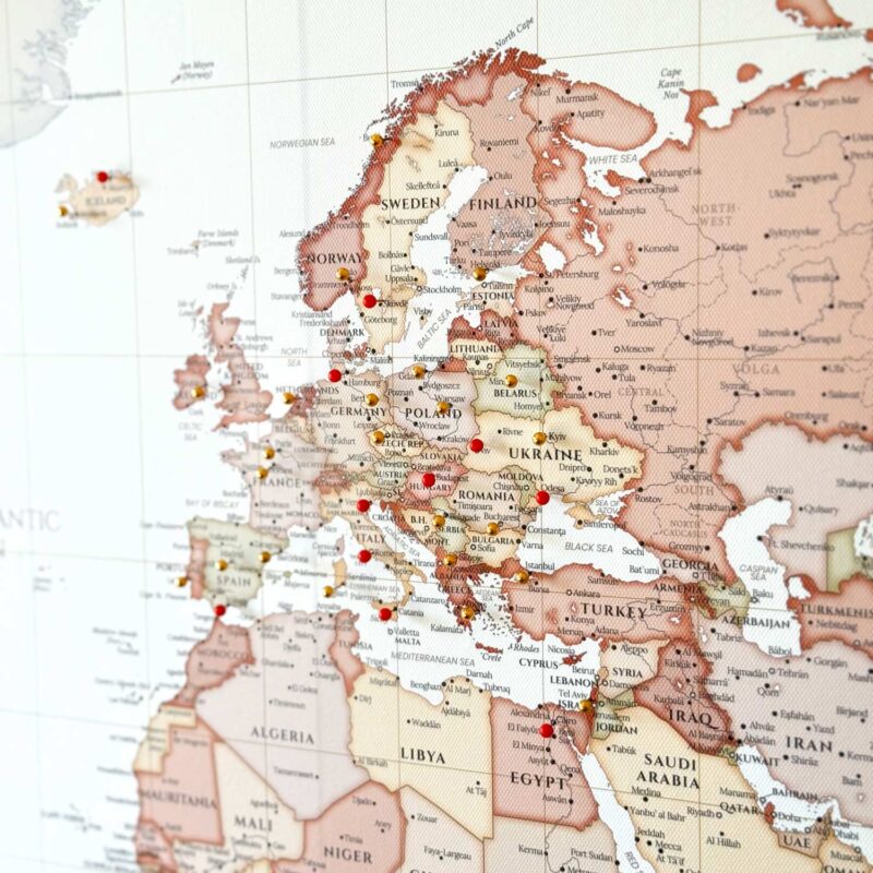 Travel Map with Pins - Yellow-Red - Image 8